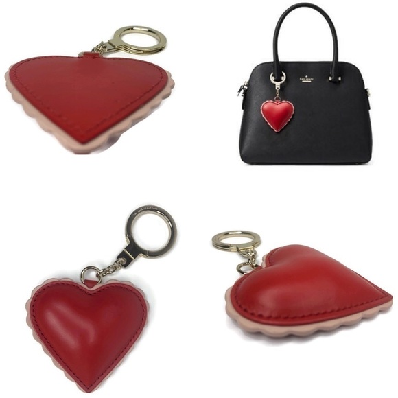 Kate Spade Scalloped Heart Keychain Chocolate Fob - Picture 2 of 2